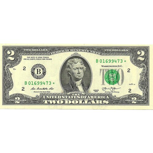 2 доллар 2013 г США № 9473 2 доллара сша 1995 года