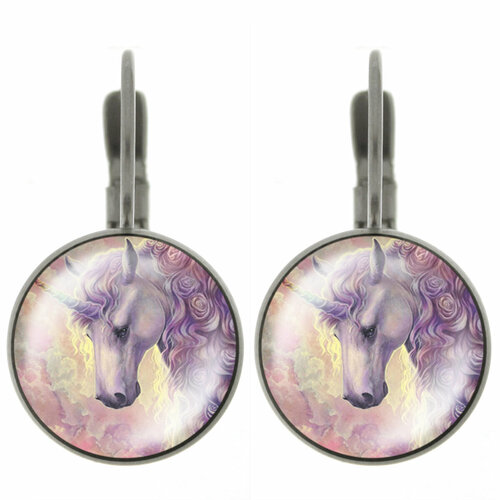 Серьги TINA BOLOTINA, эпоксидная смола, размер 18 мм, серебристый