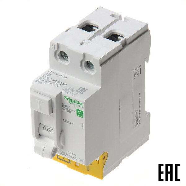 Устройство защитного отключения Schneider Electric Resi9 R9R51263 (тип АС) 63А-30мА 230В 2P 6,0кА