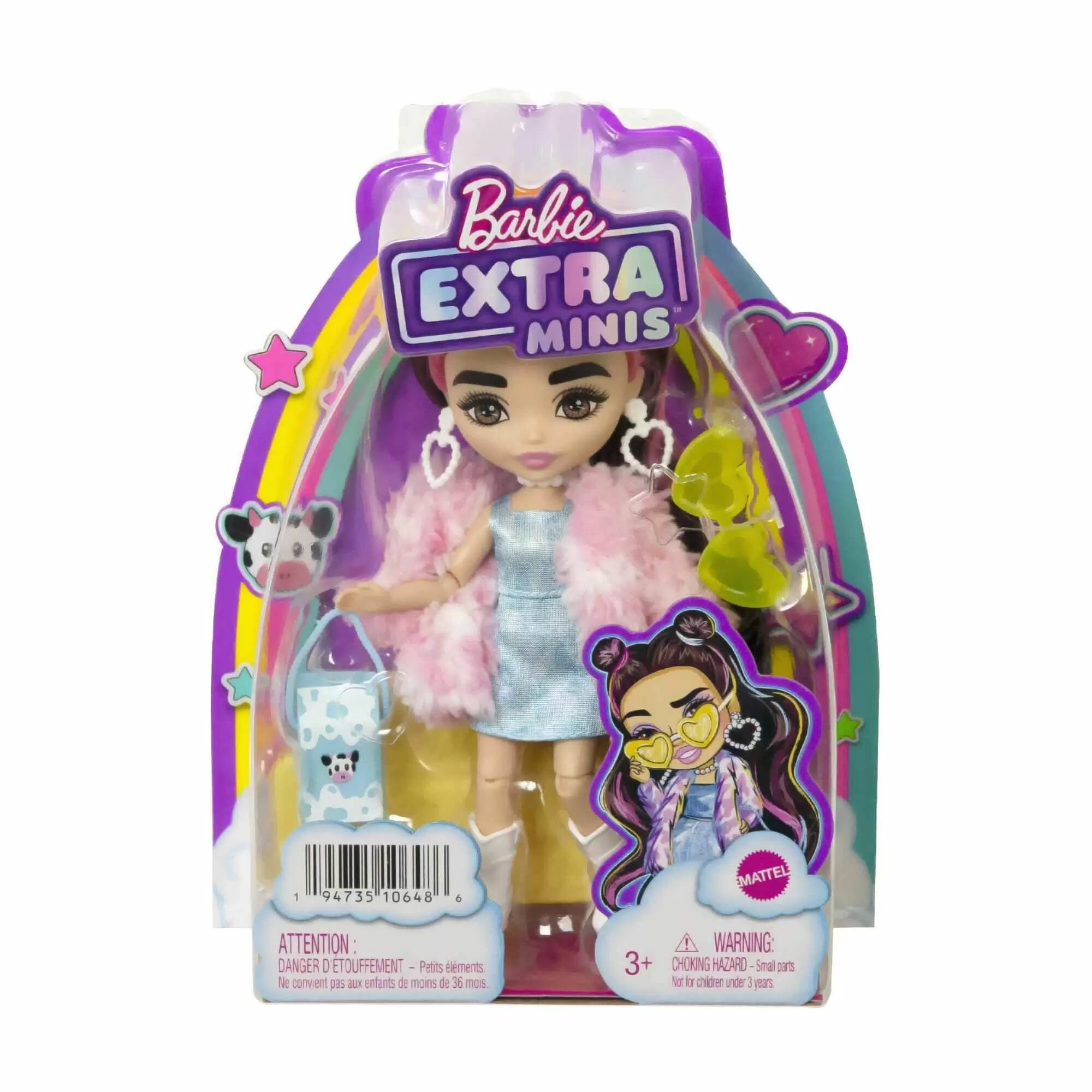 Кукла Barbie Extra Minis в розовой меховой куртке HKP90