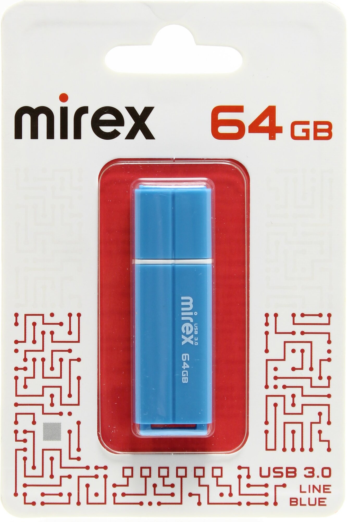 Флешка 64 ГБ USB 3.0 Mirex Line Blue