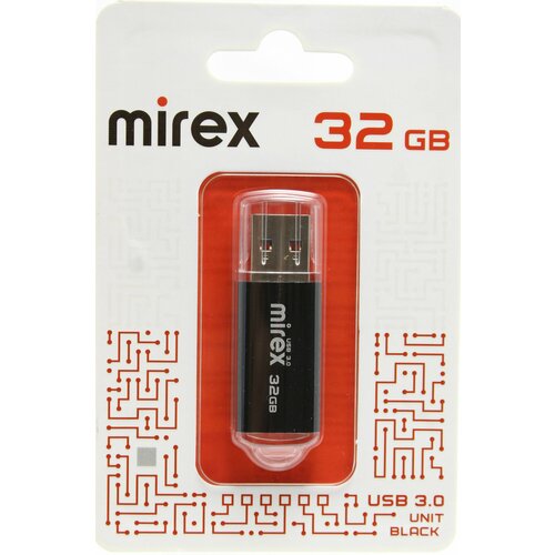 Флешка 32 ГБ USB 3.0 Mirex Unit Black