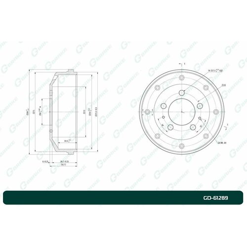 Барабан тормозной G-brake GD-61289 GD61289 1шт