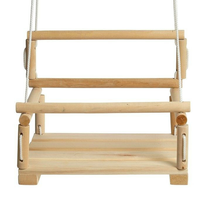 Малое деревянное подвесное кресло-качели (бежевый)