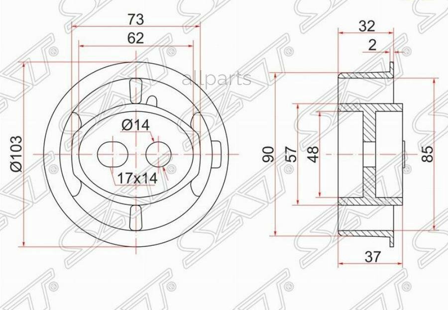 SAT ST-41651-22060 Опора редуктора Toyota Mark II (X90, X100, X110) 92-04 / Brevis 01-07