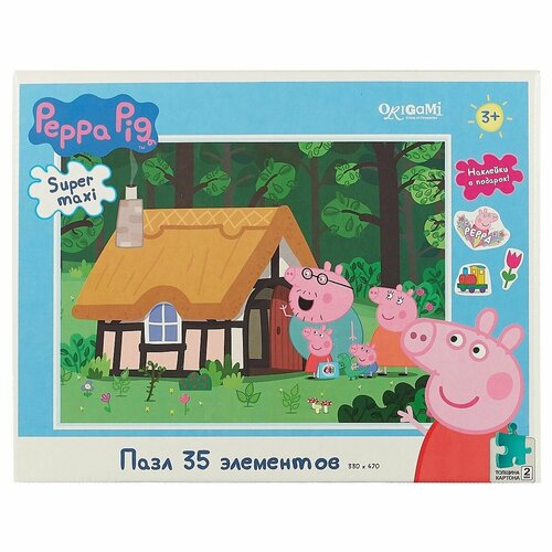 Пазл ORIGAMI 35эл 32,8*22см MAXI Свинка Пеппа. В волшебной стране + наклейки 04295 peppa pig набор фруктов и овощей свинка пеппа 5 предметов peppa pig