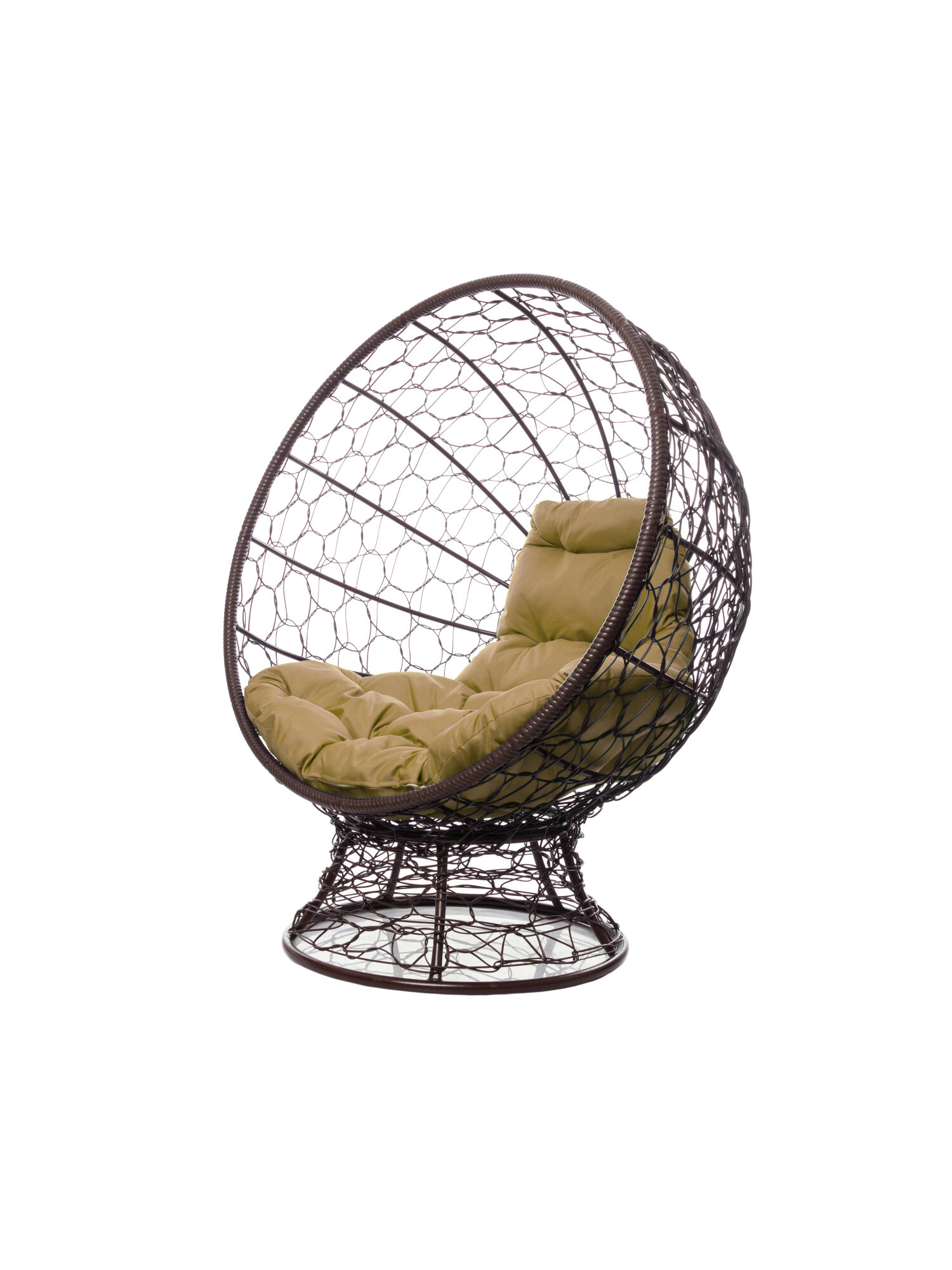 фото Кресло M-group кокос на подставке с ротангом коричневое бежевая подушка