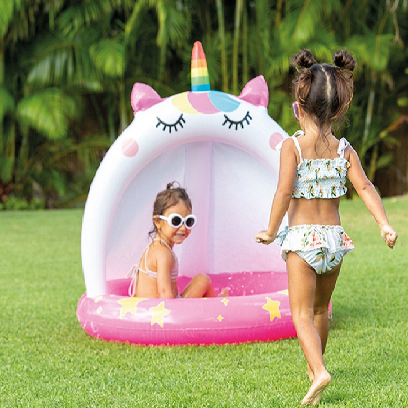 Детский бассейн с навесом 102 см, The magic unicorn Baby Pool Intex 58438 NP