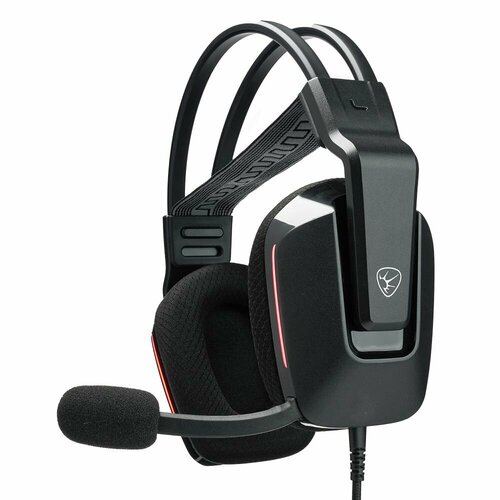 Наушники проводные с микрофоном игровые BY USB 32 м автоподвес красная подсветка 2423₽