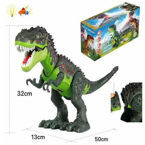 Динозавр радиоуправляемый КНР самка, на батарейках, свет, звук динозавр самка на батарейках свет звук проектор в коробке