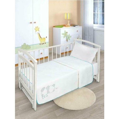 Одеяло детское байковое панды 98x118 см бирюзовое модель ST1435 1300₽