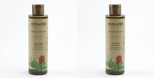 Шампунь для волос Ecolatier Green, Organic Aloe, Интенсивное укрепление и Рост, 350 мл, 2 шт.