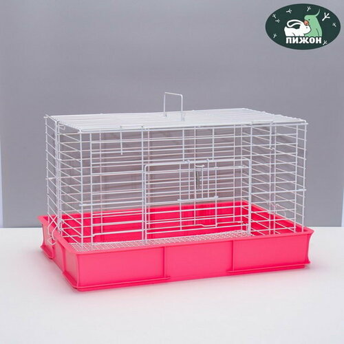 Клетка для кроликов RT-1, 62 x 42 x 39 см, розовая