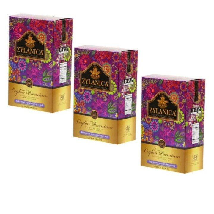 Чай черный Zylanica Ceylon Premium Collection Super Pekoe 100 гр - 3 штуки