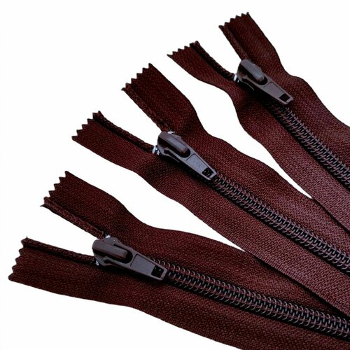 Молния обувная 20 см коричневая 10 шт неразъемная спиральная Тип 7 410₽