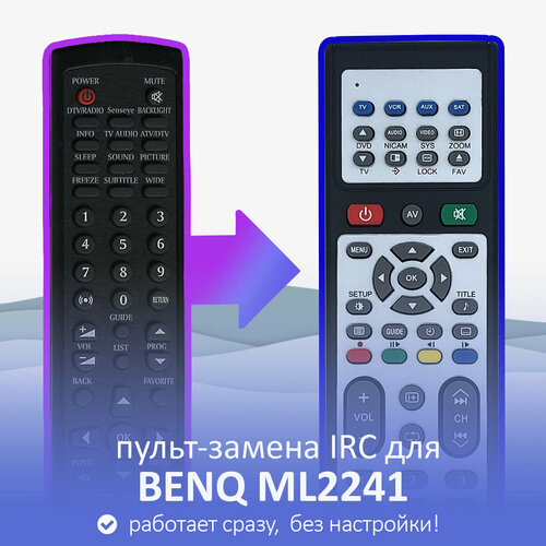 Пульт-замена для BENQ ML2241 пульт irc 241f benq универсал для проекторов и мониторов benq ms512h ml2241