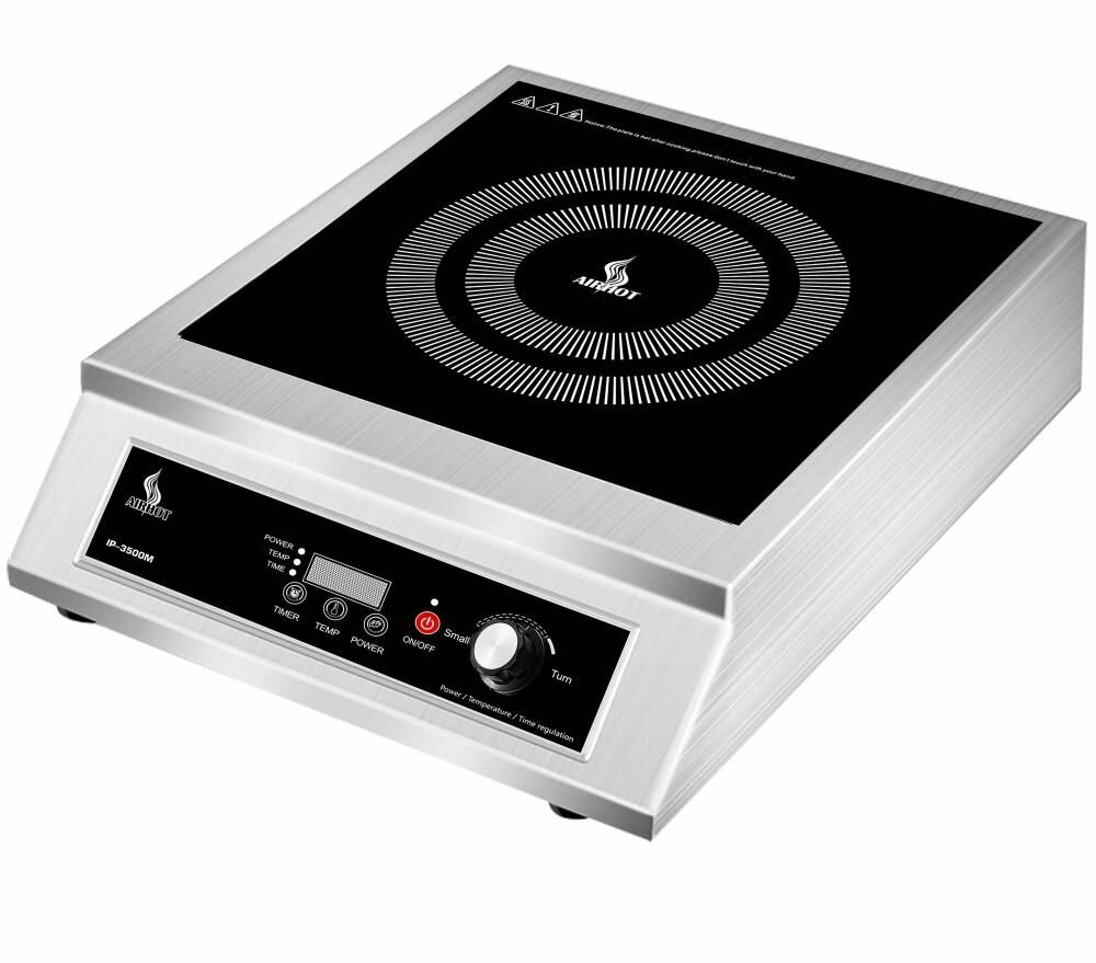 Плита индукционная AIRHOT IP3500 M. 3.5 кВт, нержавеющая сталь, 12 уровней мощности