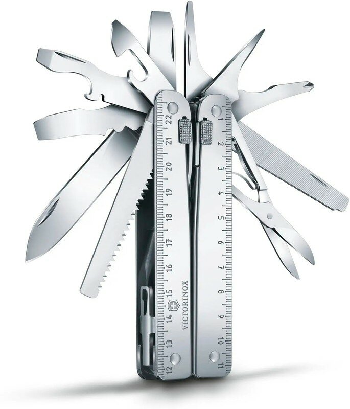 Мультитул Victorinox SwissTool X Plus Ratchet (3.0339. L) 115мм 40функц. мини-отвертка/ штопор/набор бит/удлинитель/чехол кожаный серебристый