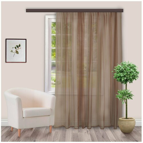 Тюль вуаль цвет кофе 200270 см 900₽