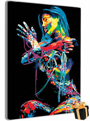Картина по номерам Портрет Девушки неон / Portrait of a neon Girl холст на подрамнике 40*60