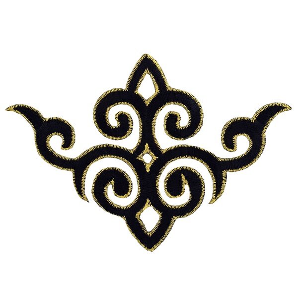 Термоаппликация для танцевальной и национальной одежды, обуви и головных уборов, уп. 2 шт, 13*9 см, цвет: черный