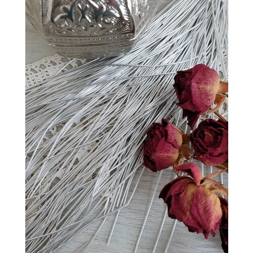 Мягкая канитель 1 мм k017 цвет серебро 2 упаковки по 5 грамм 321₽