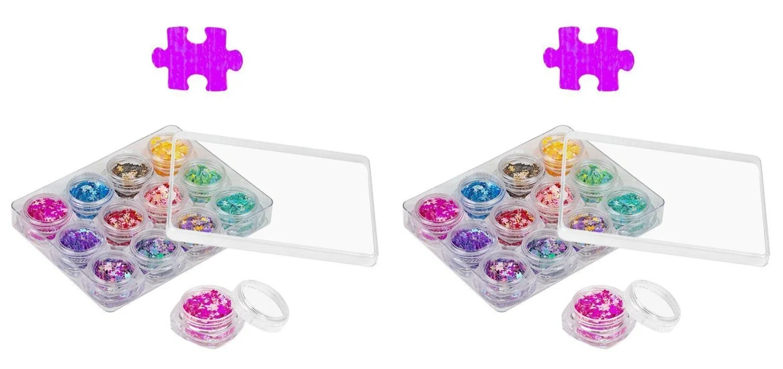 Набор пайеток пазлы Nail Art, 12 шт, 2 упаковки