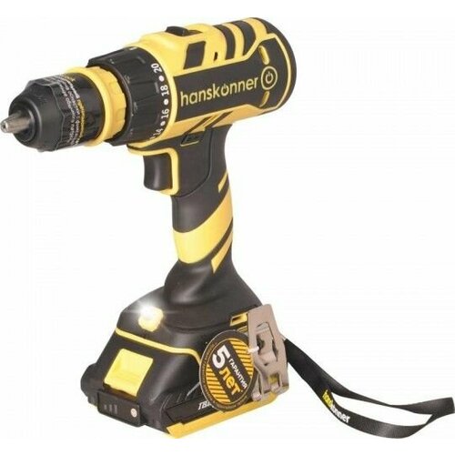 Дрель-шуруповерт аккумуляторная HANSKONNER HCD1865C 71955₽