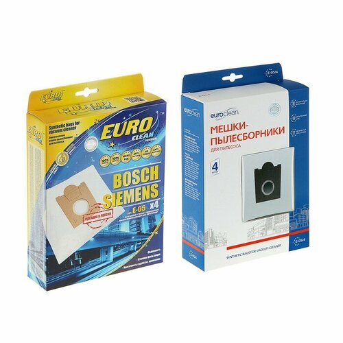 Мешок-пылесборник e-054 eurocle синтетический многослойный 4 шт BoschSiemens E D F G 640₽