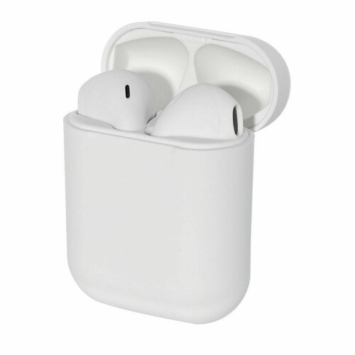 Наушники беспроводные Bluetooth 50 i12 TWS AndroidIOS белые матовые 450₽