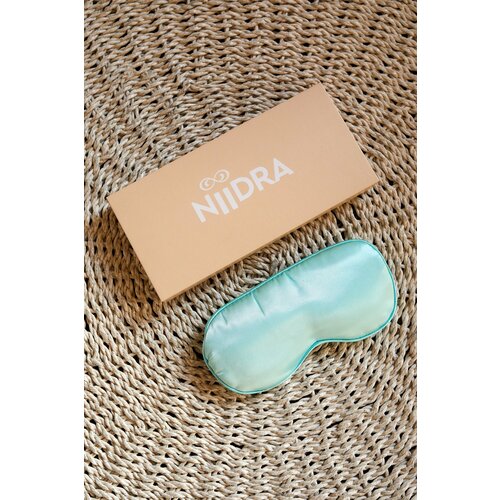 Маска для глаз из сатин-шелка с наполнителем из натуральной лаванды, цвет голубой