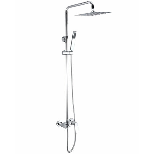 Душевая система с тропическим душем (гарнитур) и стойкой из латуни WaterHouse (хром)