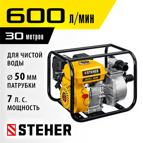 STEHER 600 лмин мотопомпа бензиновая WPC-600 14631₽