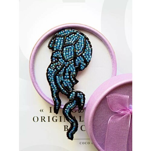 Брошь CRAZY CRYSTAL, синий