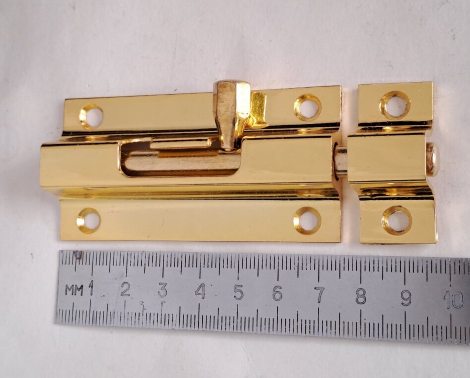 фото Шпингалет 90мм " латунь полированная"