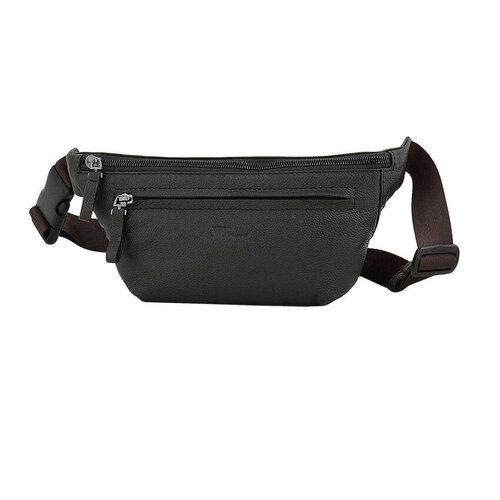 Сумка поясная Marta Ponti, фактура зернистая, черный