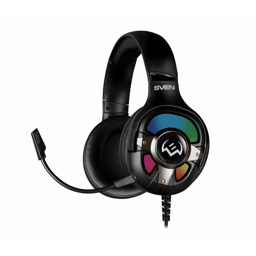 Игровые стереонаушники с микрофоном SVEN AP-U1100MV черный USB RGB 71 668500₽