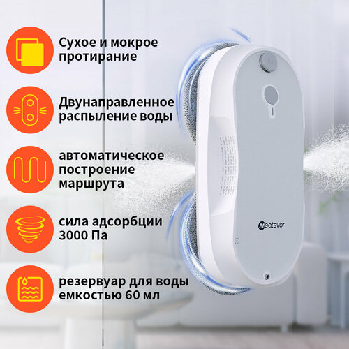 Робот-мойщик Neatsvor W5RU для окон с регулировкой воды и автоматическим распылением 11990₽