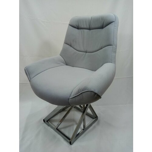 Кресло Лофт Crown Grand велюр стальной каркас серый металлик высота сиденья 48 см 7450₽