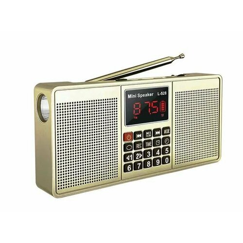 Динамик Bluetooth L-528 желтый с фонариком MP3-плеер 1887₽