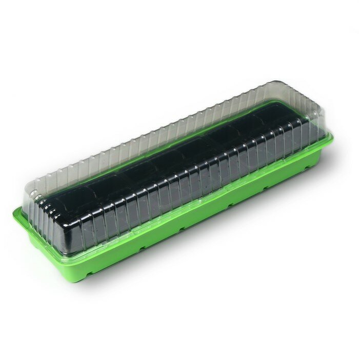 Мини-парник для рассады 56×17×12 см 3 вставки 27 ячеек пластик Greengo