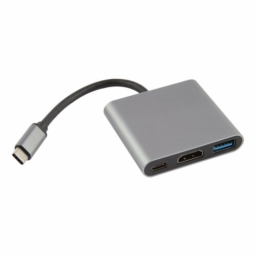 Адаптер moonfish Multiport Type-C 3 in 14К 60 Гц серый 7120₽
