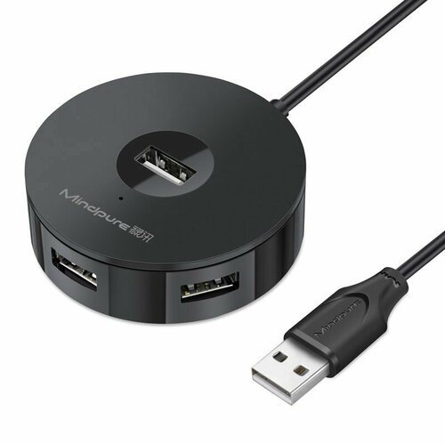 USB концентратор Хаб / Hub 4 USB + разъем питания Mindpure US018 0.5м Черный