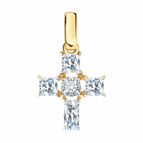 Подвеска Diamant, красное золото, 585 проба, фианит
