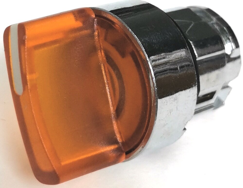 КПЕ 21РЛС желтый IP40 LAY4-BK35. BR Головка для переключателя 22 мм 3 позиции с подсветкой с фиксацией металлическая