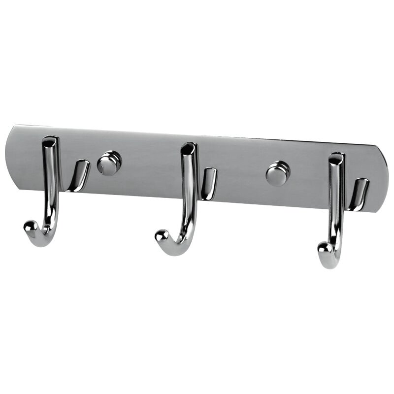 Крючки на планке Рыжий кот 3 крючка нержавеющие SSA-017-3