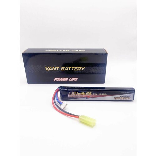 Аккумулятор для страйкбольного привода 7.4V Li-Po Vant 1300mah 25C разъем mini TAMIYA