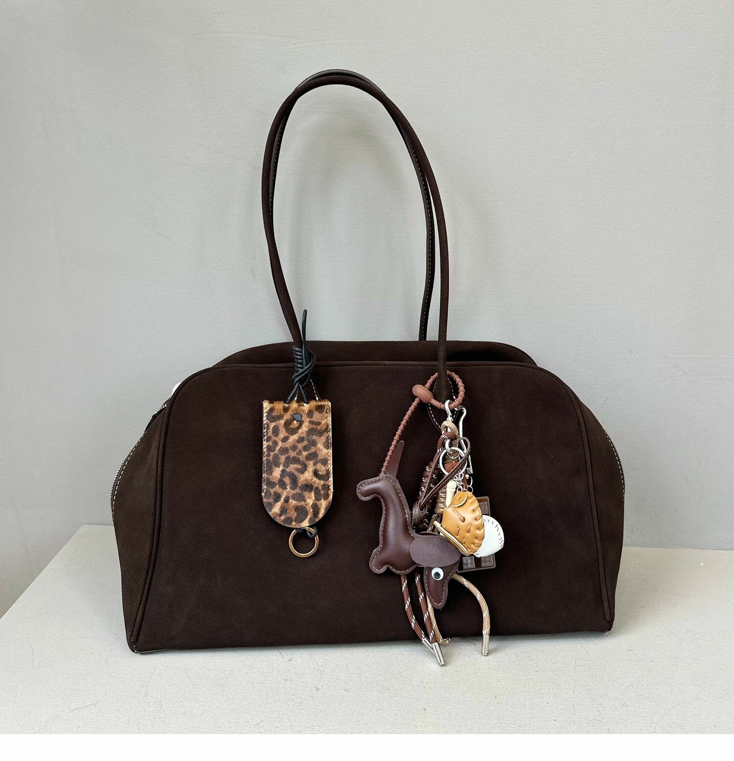 Сумка тоут , фактура гладкая, бархатистая, матовая, Шоколадный — фото 1