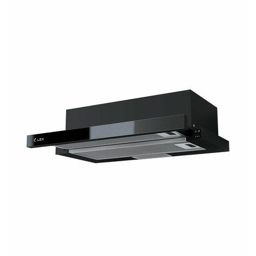 Вытяжка кухонная Lex HIDE G 600 BLACK встраиваемая, 60 см, 550 м3/ч, 2 скорости, тихий режим работы, черный