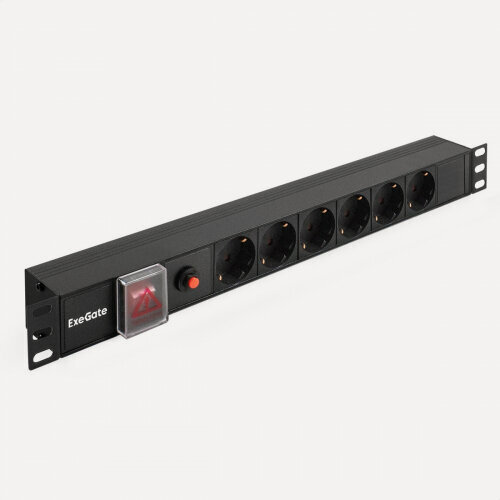 Изображение товара Блок розеток Exegate ServerPro PDU-19H605 Al-6S-C14-SW-O (EX280830RUS)